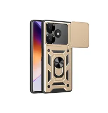Xiaomi Redmi 13 4G Kılıf Pars Lens Yüzüklü Silikon - Gold