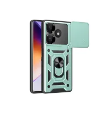 Xiaomi Redmi 13 4G Kılıf Pars Lens Yüzüklü Silikon - Yeşil