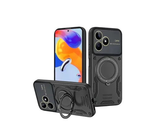 Realme C53 Kılıf Joy Lens Standlı Kapak - Siyah