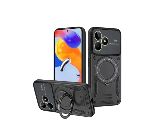 Realme C53 Kılıf Joy Lens Standlı Kapak - Siyah