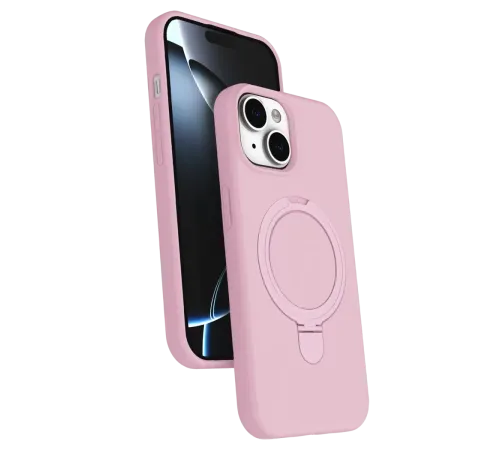 Apple iPhone 15 Plus Regal Magsafe Standlı Kapak - Açık Pembe