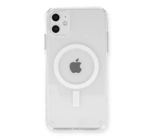 Apple iPhone 11 Kılıf Magneticsafe Şeffaf Silikon - Şeffaf