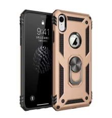 Apple iPhone XR Kılıf Sofya Yüzüklü Silikon Kapak - Gold