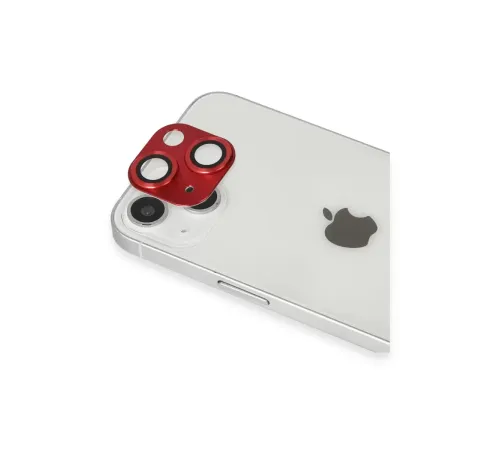 Apple iPhone 13 Pers Alüminyum Kamera Lens - Kırmızı