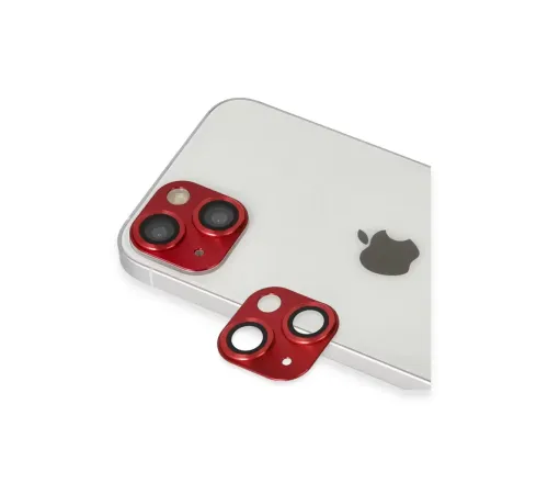 Apple iPhone 13 Pers Alüminyum Kamera Lens - Kırmızı