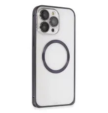 iPhone 14 Pro Kılıf Metal Bumper Magneticsafe Kapak - Derin Mor