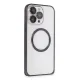 iPhone 14 Pro Kılıf Metal Bumper Magneticsafe Kapak - Derin Mor