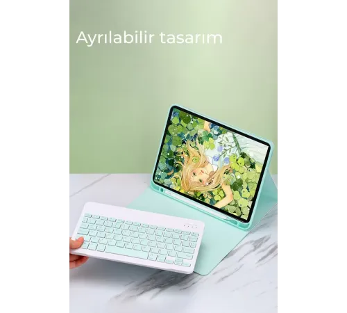 Samsung Galaxy Tab A9 Plus Kılıf KC01 Smart Klavyeli Tablet Kılıfı - Siyah