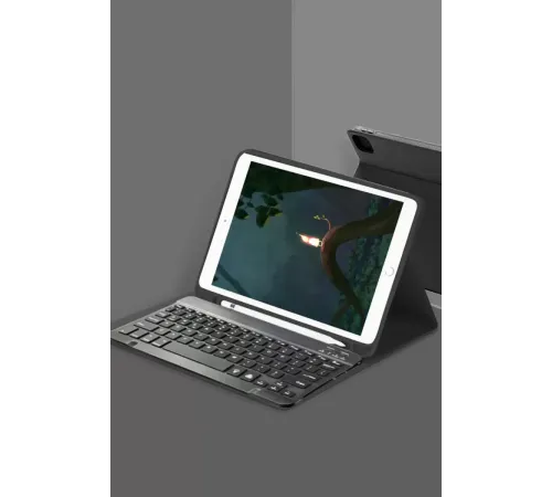 Samsung Galaxy Tab A9 Plus Kılıf KC01 Smart Klavyeli Tablet Kılıfı - Siyah