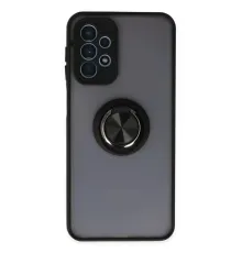 Samsung Galaxy A23 4G Kılıf Montreal Yüzüklü Silikon Kapak - Siyah