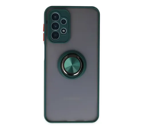 Samsung Galaxy A23 4G Kılıf Montreal Yüzüklü Silikon Kapak - Yeşil