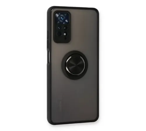 Xiaomi Redmi Note 11 Pro Kılıf Montreal Yüzüklü Silikon Kapak - Siyah