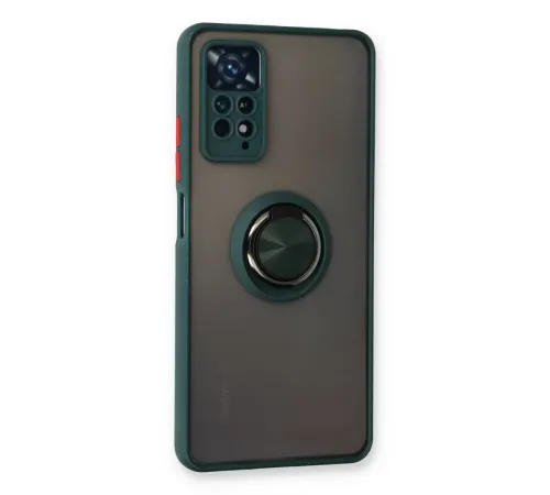 Xiaomi Redmi Note 11 Pro Kılıf Montreal Yüzüklü Silikon Kapak - Yeşil