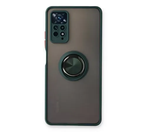 Xiaomi Redmi Note 11 Pro Kılıf Montreal Yüzüklü Silikon Kapak - Yeşil