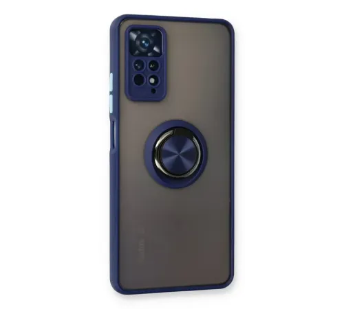 Xiaomi Redmi Note 11 Pro Kılıf Montreal Yüzüklü Silikon Kapak - Lacivert