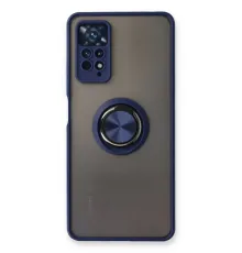 Xiaomi Redmi Note 11 Pro Kılıf Montreal Yüzüklü Silikon Kapak - Lacivert
