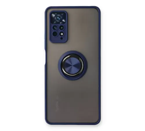 Xiaomi Redmi Note 11 Pro Kılıf Montreal Yüzüklü Silikon Kapak - Lacivert