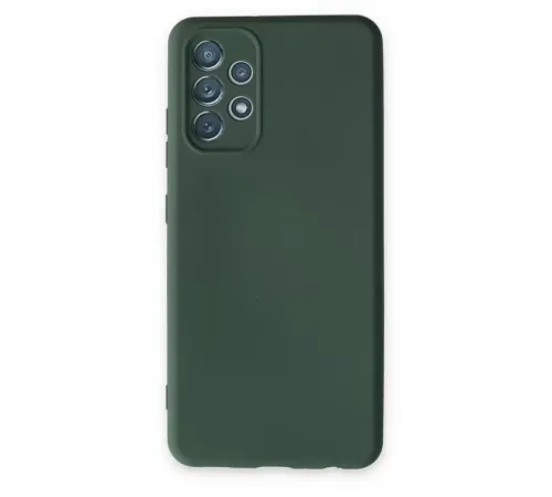 Samsung Galaxy A13 4G Kılıf Nano içi Kadife Silikon - Koyu Yeşil