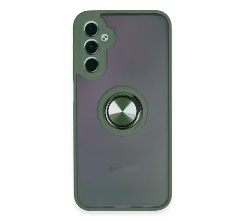 Samsung Galaxy A24 4G Kılıf Montreal Yüzüklü Silikon Kapak - Yeşil