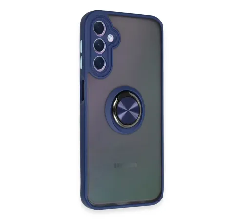 Samsung Galaxy A24 4G Kılıf Montreal Yüzüklü Silikon Kapak - Lacivert