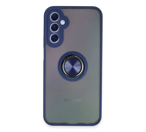Samsung Galaxy A24 4G Kılıf Montreal Yüzüklü Silikon Kapak - Lacivert