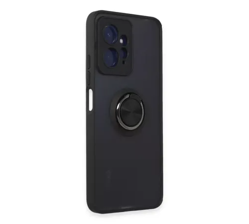 Xiaomi Redmi Note 12 4G Kılıf Montreal Yüzüklü Silikon Kapak - Siyah