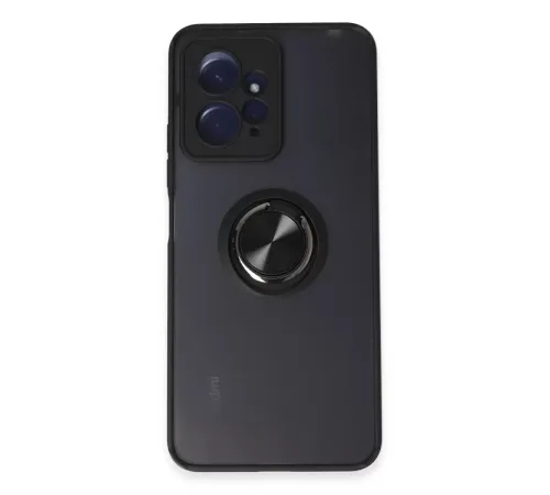 Xiaomi Redmi Note 12 4G Kılıf Montreal Yüzüklü Silikon Kapak - Siyah