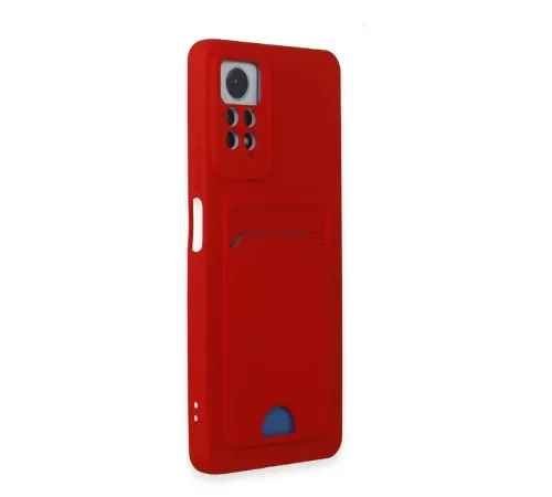 Xiaomi Redmi Note 11 Pro Kılıf Kelvin Kartvizitli Silikon - Kırmızı