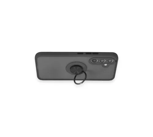 Samsung Galaxy A34 5G Kılıf Montreal Yüzüklü Silikon Kapak - Siyah