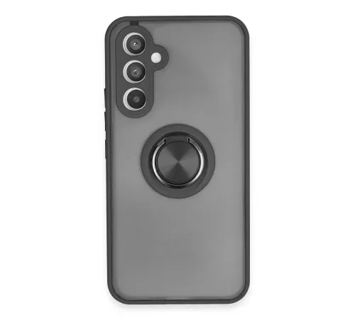 Samsung Galaxy A34 5G Kılıf Montreal Yüzüklü Silikon Kapak - Siyah