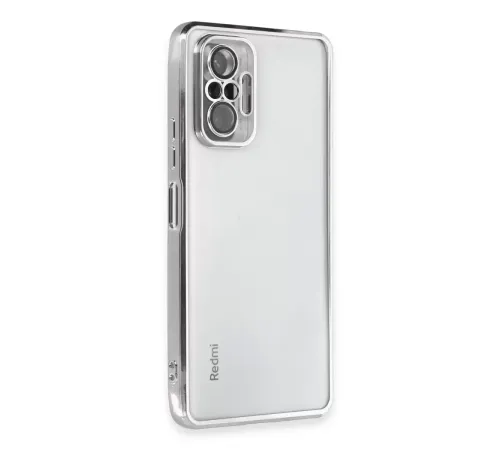 Redmi Note 10 Pro Kılıf Lensli Silikon - Gümüş