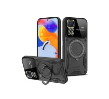 Redmi Note 12 Pro 4G Kılıf Joy Lens Standlı Kapak - Siyah