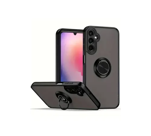 Samsung Galaxy A16 5G Kılıf Montreal Yüzüklü Silikon Kapak - Siyah