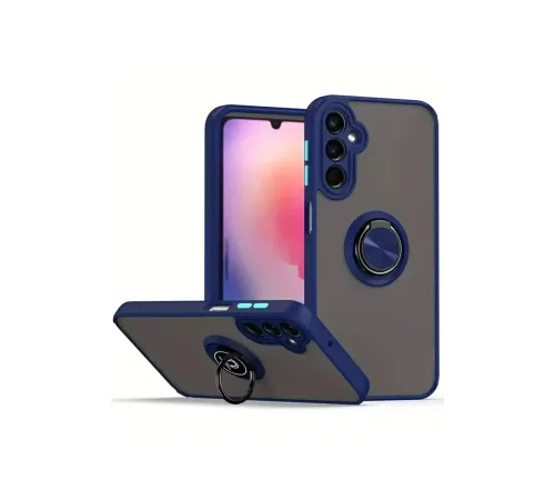 Samsung Galaxy A26 Kılıf Montreal Yüzüklü Silikon Kapak - Lacivert