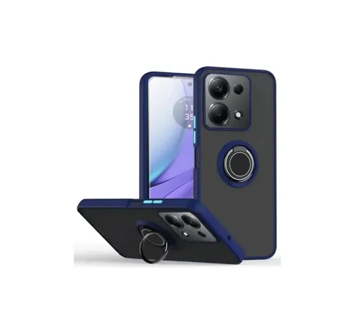 Xiaomi Redmi Note 13 Pro 5G Kılıf Montreal Yüzüklü Silikon Kapak - Lacivert