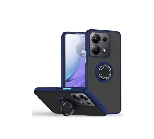 Xiaomi Redmi Note 13 Pro 5G Kılıf Montreal Yüzüklü Silikon Kapak - Lacivert