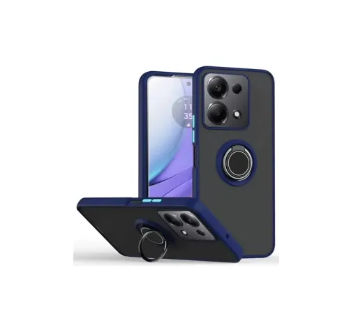 Xiaomi Redmi Note 13 Pro 5G Kılıf Montreal Yüzüklü Silikon Kapak - Lacivert