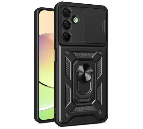 Samsung Galaxy A26 Kılıf Pars Lens Yüzüklü Silikon - Siyah