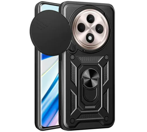 Redmi 14C Kılıf Pars Lens Yüzüklü Silikon - Siyah
