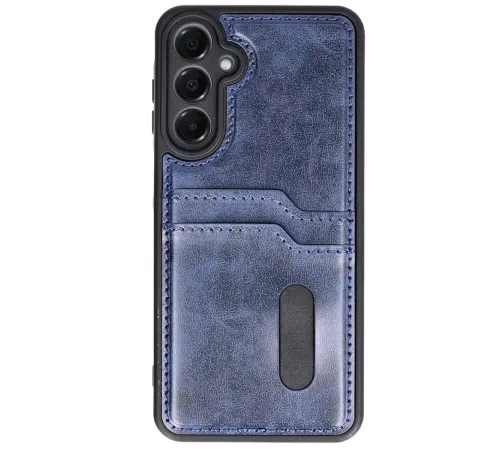 Samsung Galaxy A36 Kılıf Sara Kartvizitli Deri Kılıf - Lacivert