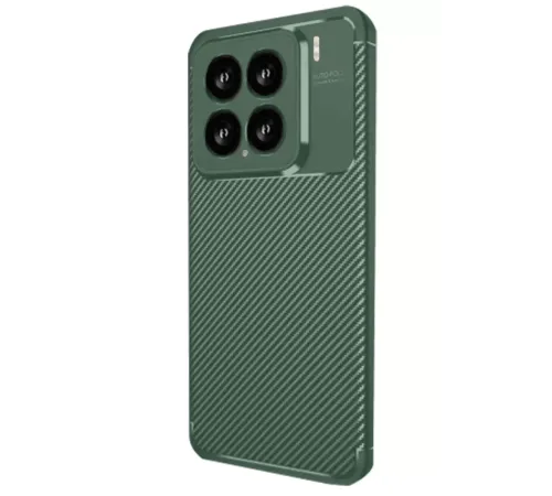 Xiaomi Mi 15 Kılıf Auto Focus Karbon Kapak - Koyu Yeşil