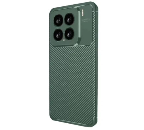 Xiaomi Mi 15 Kılıf Auto Focus Karbon Kapak - Koyu Yeşil