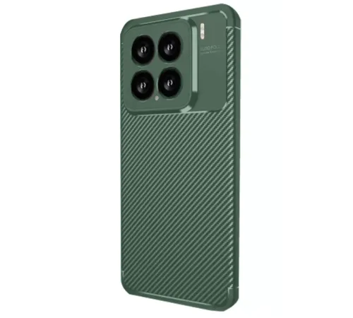 Xiaomi Mi 15 Kılıf Auto Focus Karbon Kapak - Koyu Yeşil