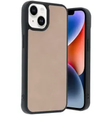 Apple iPhone 15 Kılıf Aras Deri Kapak - Pudra
