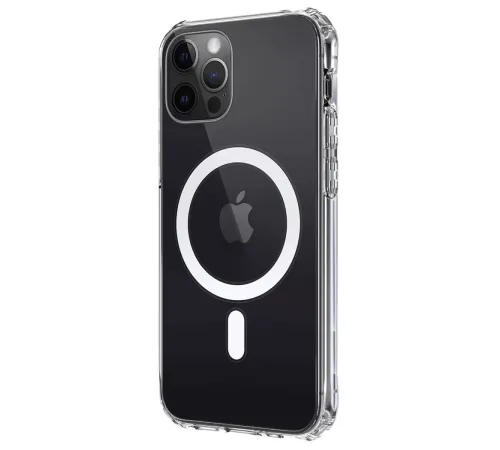 Apple iPhone 12 Kılıf Magneticsafe Şeffaf Silikon - Şeffaf