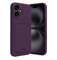 Apple iPhone 16 Kılıf Kelvin Kartvizitli Silikon - Derin Mor