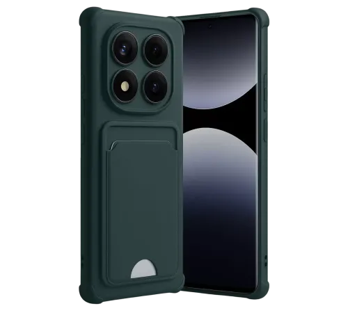 Xiaomi Redmi Note 14 Pro Plus Kelvin Kartvizitli Silikon - Koyu Yeşil