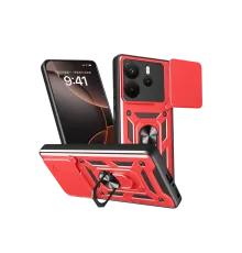 Xiaomi Redmi Note 14 4G Pars Lens Yüzüklü Silikon - Kırmızı