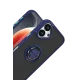 Apple iPhone 17 Montreal Yüzüklü Silikon Kapak - Lacivert