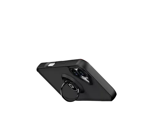 Apple iPhone 17 Montreal Yüzüklü Silikon Kapak - Siyah